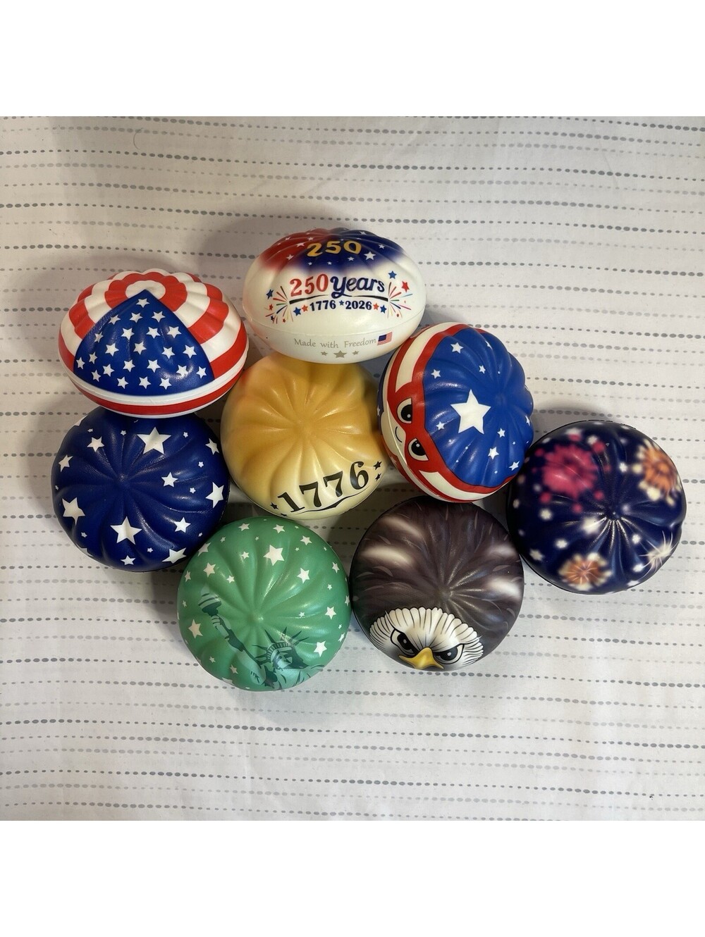 Squishy Liberty Dumplings, 250th Patriotic Edition Lot Of 8 Unboxed